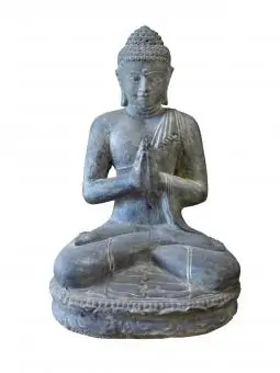 Sitzender Buddha "Namaste", indisch, in verschiedenen Größen, 45 cm, Vollguss