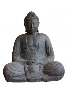 Buddha, Japan, sitzend, Steinguss, in verschiedenen Größen, 80 cm, Hohlguss