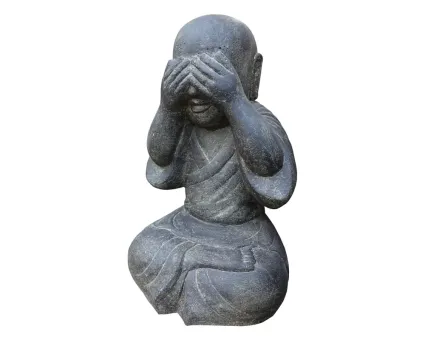 Sitzender Mönch, geschlossene Augen, 45 cm 