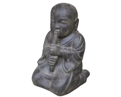 monk with flute, 40 cm H 