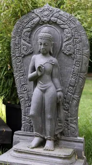 Buddha, standing, relief, cast stone, 100 cm h 