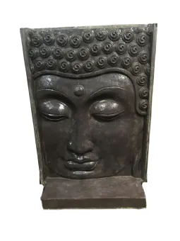 Buddha-Kopf als Relief, Wasserspiel, 170 cm 