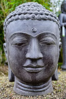 Buddha head, cast stone 