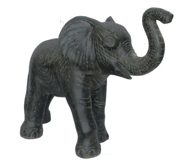 Elefant, 105 cm Länge | Kunststein, handgefertigt und farbig 