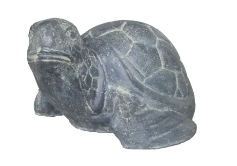 Schildkrötenschirmständer aus Steinguss mit Durchmesser 4,5cm, Tiefloch 25cm und Höhe 28cm (ohne Kunststoffrohr innen) 