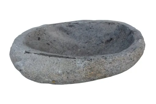 Steinschale aus Flussstein, ca. 25 cm 