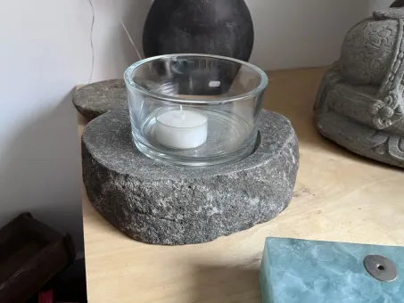 SALE - Fluvial stone lantern with glass 